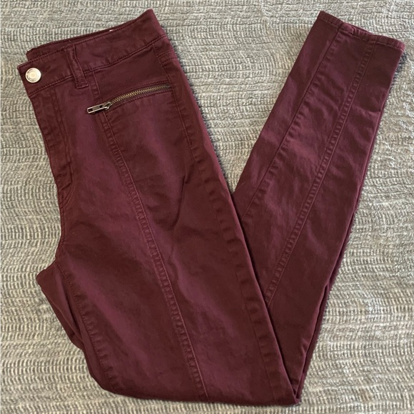 American Eagle Outfitters Denim - 3/$30 American Eagle Outfitters Burgundy High Rise Jeggings Skinny Fit